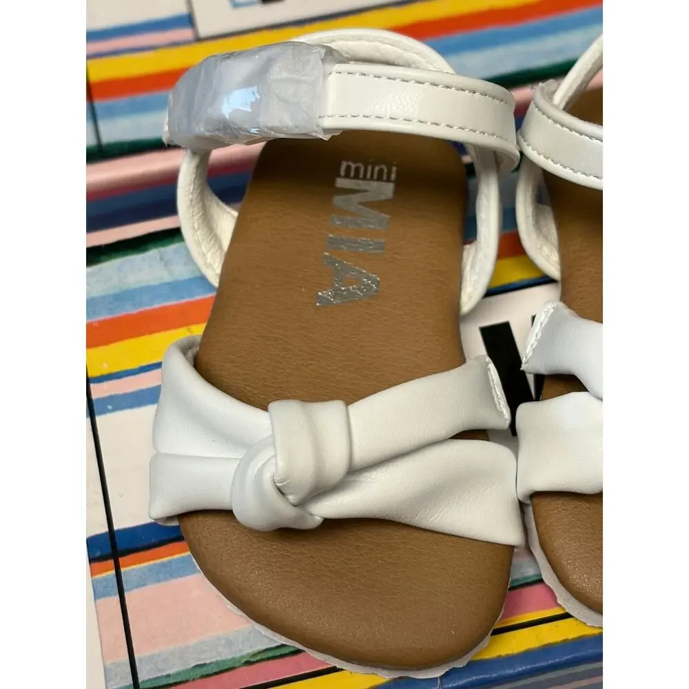 Mini MIA Toddler White Bow Sandals Size 1M Baby Girl